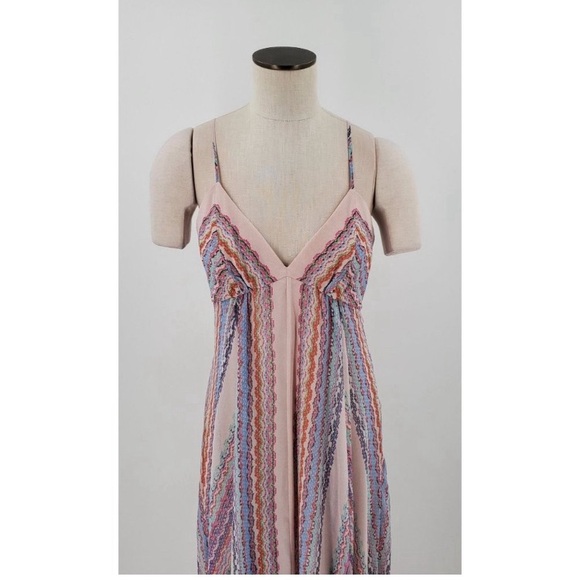 BCBGMaxazria Womens Dress Sleeveless Hankerchief Blue Pink Size Medium - Picture 5 of 9